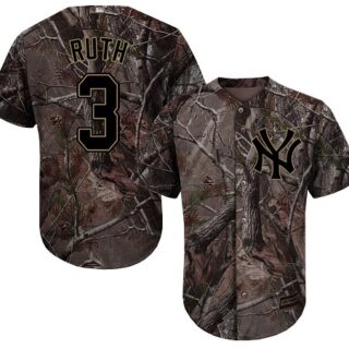 Yankees #3 Babe Ruth Camo Realtree Collection Cool Base Stitched Youth Baseball Jersey