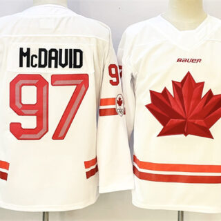 Youth #97 Connor McDavid White With A Patch Stitched Jersey