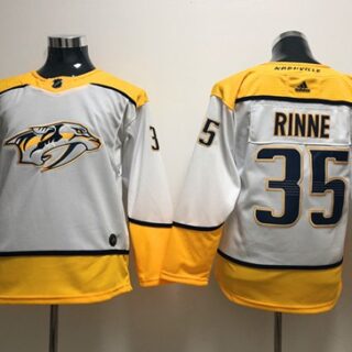 Youth Adidas Predators #35 Pekka Rinne White Road Authentic Stitched Youth NHL Jersey