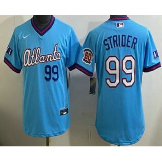 Youth Atlanta Braves #99 Spencer Strider Light Blue 2026 City Connect Stadium Jersey
