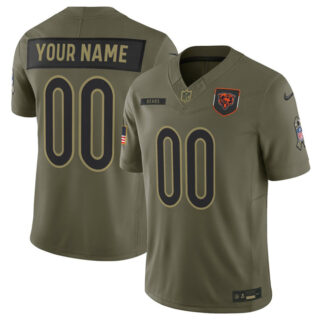 Youth Chicago Bears Active Player Custom Olive 2025 F.U.S.E. Salute to Service Limited Stitched Football Jersey
