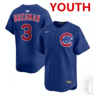 Youth Chicago Cubs #3 Alex Bregman nike Royal alternate limited jersey