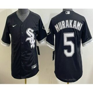 Youth Chicago White Sox #5 Munetaka Murakami Black Cool Base Jersey