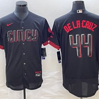Youth Cincinnati Reds #44 Elly De La Cruz Black 2023 City Connect Flex Base Stitched Jersey