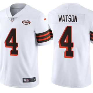 Youth Cleveland Browns #4 Deshaun Watson White 1946 Collection Vapor Untouchable Limited Stitched Jersey