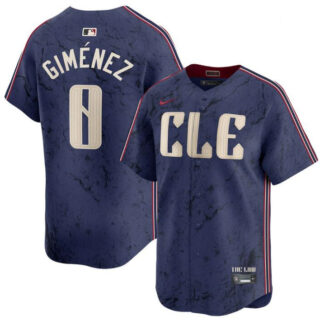 Youth Cleveland Guardians #0 Andr??s Gim??nez Navy 2024 City Connect Limited Stitched Baseball Jersey