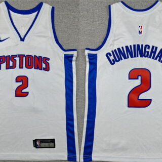 Youth Detroit Pistons #2 Cade Cunningham White Stitched Basketball Jersey
