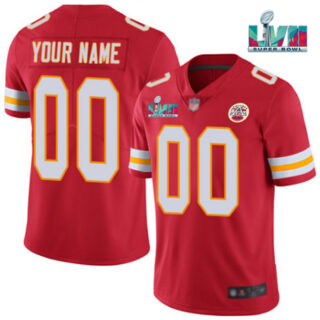 Youth Kansas City Chiefs ACTIVE PLAYER Custom Red Super Bowl LVII Patch Vapor Limited Stitched Jersey