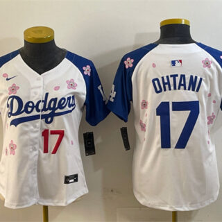 Youth Los Angeles Dodgers #17 Shohei Ohtani White Royal 2025 Tokyo Series Limited Stitched Baseball Jersey