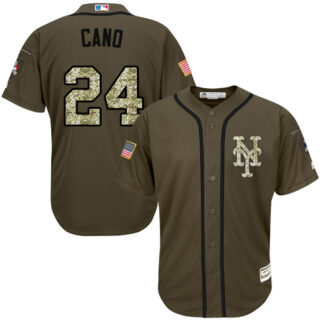 Youth Mets #24 Robinson Cano Green Salute to Service Stitched Youth Baseball Jersey