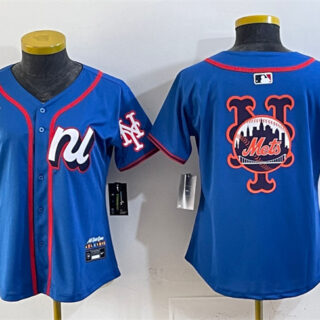 Youth National League New York Mets Team Big Logo Blue 2025 All-Star Edition Limited Stitched Baseball Jersey