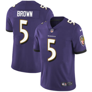 Youth Nike Ravens #5 Marquise Brown Purple Team Color Youth Stitched NFL Vapor Untouchable Limited Jersey