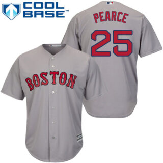 Youth Red Sox #25 Steve Pearce Grey Cool Base Stitched Youth MLB Jersey