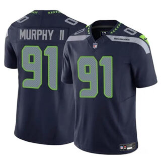 Youth Seattle Seahawks #91 Byron Murphy II Navy 2024 Draft F.U.S.E Vapor Limited Stitched Football Jersey