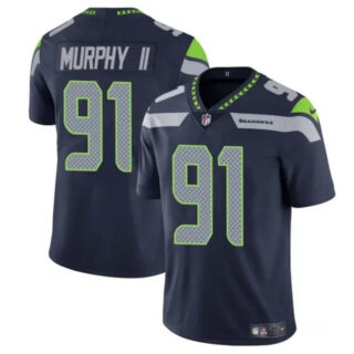 Youth Seattle Seahawks #91 Byron Murphy II Navy 2024 Draft Vapor Limited Stitched Football Jersey