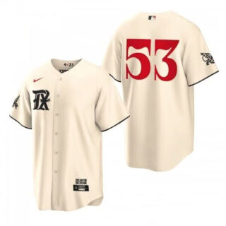 Youth Texas Rangers #53 Adolis Garc??a Cream 2023 City Connect Stitched Baseball Jersey