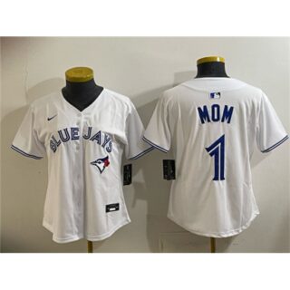 Youth Toronto Blue Jays #1 Mom White Limited Stitched Baseball Jersey