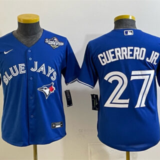 Men's Toronto Blue Jays #27 Vladimir Guerrero Jr. Royal 2025 World Series Cool Base Stitched Baseball Jersey