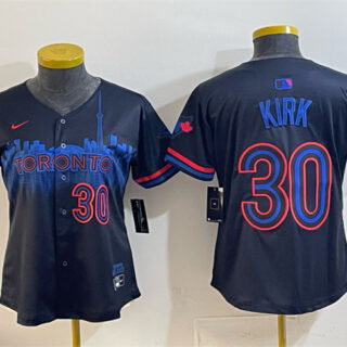 Youth Toronto Blue Jays #30 Alejandro Kirk Navy 2024 City Connect Limited Stitched Baseball Jersey