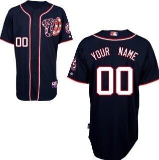 Youth Washington Nationals Customized Navy Blue Alternate MLB Cool Base Jersey