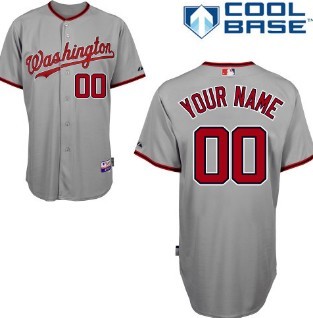 Youth Washington Nationals Gray Customized Baseball Jersey
