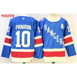 Youth New York Rangers #10 Artemi Panarin blue 2025 with a stitched hockey jersey