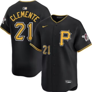 Youth Roberto Clemente #21 Pittsburgh Pirates Black Alt Limited Baseball Jersey