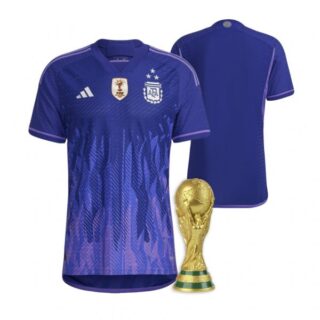 Youth Argentina National Team Purple Away 3 Stars 2022 World Cup Champions Jersey