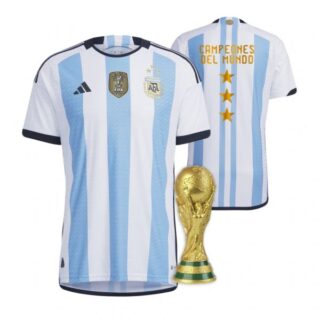 Youth Campeones Del Mundo Argentina National Team White Home 3 Stars 2022 World Cup Champions Jersey