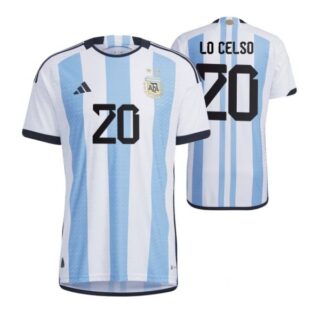 Men's Giovani Lo Celso Argentina National Team White Home Soccer Jersey 2022-23