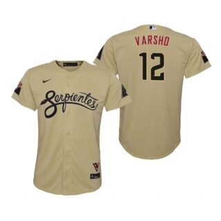 Youth Arizona Diamondbacks #12 Daulton Varsho Serpientes City Connect Jersey Gold - Stitched
