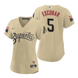 Women Arizona Diamondbacks #5 Eduardo Escobar Serpientes City Connect Jersey Gold - Stitched