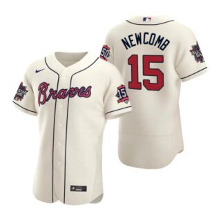 Men's Sean Newcomb Atlanta Braves Flex Base All Star Jersey Cream