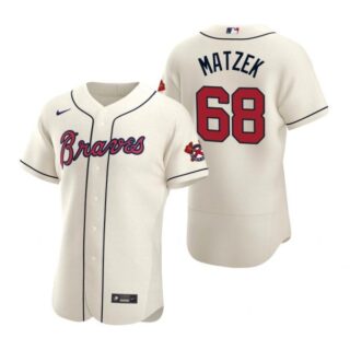 Men's Tyler Matzek Atlanta Braves Flex Base Jersey Cream