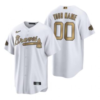 Men's Cool Base Custom Atlanta Braves 2022 MLB All-Star Game White Stitched Jersey