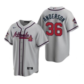 Men's Ian Anderson Atlanta Braves Cool Base All Star Jersey Gray