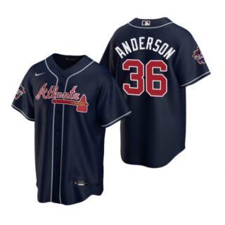 Men's Ian Anderson Atlanta Braves Cool Base All Star Jersey Navy
