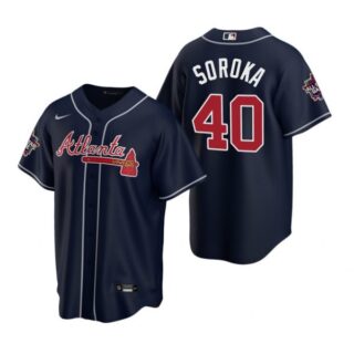 Men's Mike Soroka Atlanta Braves Cool Base All Star Jersey Navy
