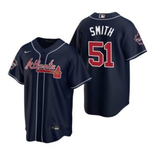 Men's Will Smith Atlanta Braves Cool Base All Star Jersey Navy