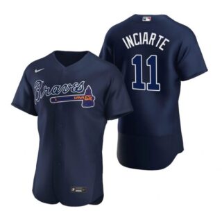 Men's #11 Ender Inciarte Atlanta Braves Flex Base Jersey Navy
