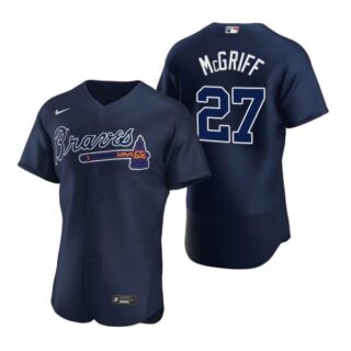Men's Fred Mcgriff Atlanta Braves Flex Base Jersey Navy