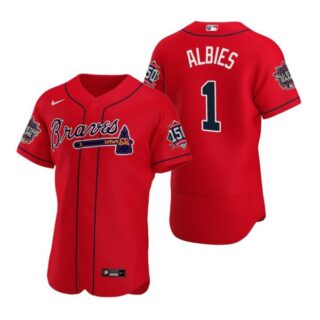 Men's Ozzie Albies Atlanta Braves Flex Base All Star Jersey Red