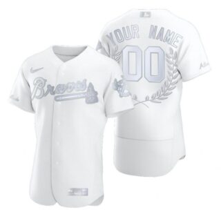 Men's Custom Atlanta Braves Flex Base Jersey White Award