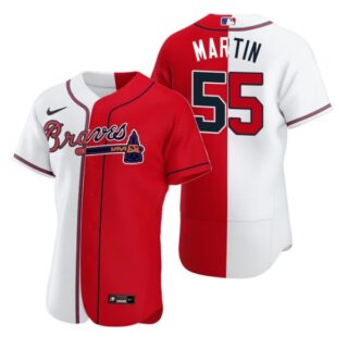 Men's #55 Chris Martin Atlanta Braves Flex Base Jersey Red