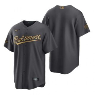 Men's Cool Base Baltimore Orioles 2022 MLB All-Star Game Charcoal Black Stitched Jersey