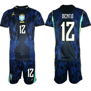 Men's Brazil national football team #12 Bento Navy 2026 Away Soccer Jersey Suit