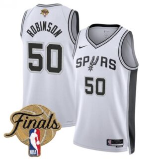 Men's San Antonio Spurs #50 David Robinson White 2026 Finals Association Edition Stitched Basketball Jersey