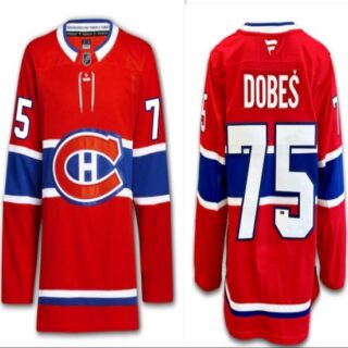Men's Montreal Canadiens #75 Jakub Dobes Red 2024-25 Stitched Jersey