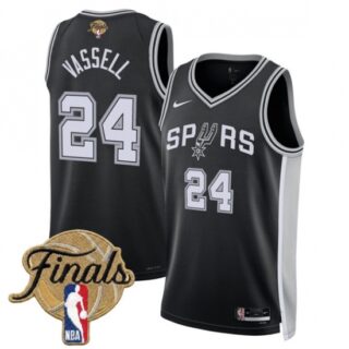 Men's San Antonio Spurs #24 Devin Vassell Black 2026 Finals Icon Edition Stitched Basketball Jersey