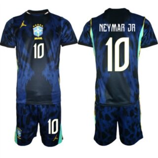Men's Brazil national football team #10 Neymar Jr Navy 2026 Away Soccer Jersey Suit